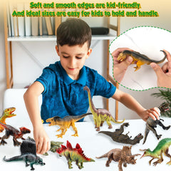OuMuaMua dinosaur figures, 12-pack, ideal for party favors and classroom decor.