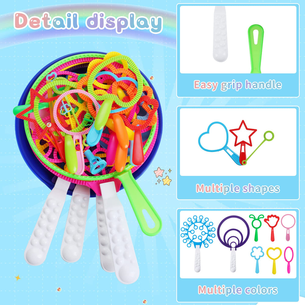 Oun Nana bubble tray and wands simplify dipping and play.