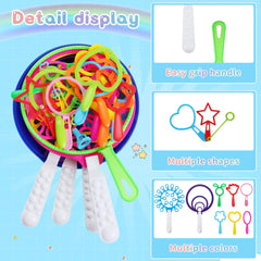 Oun Nana bubble tray and wands simplify dipping and play.