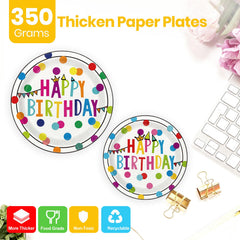 OUNIY birthday napkins with dot pattern for clean-up and color.