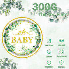 OUNIY Sage Greenery napkins provide cohesive greenery styling for your table