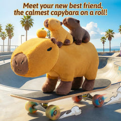 OUOZZZ capybara plush belly unzip reveals four colorful babies for interactive pretend play.