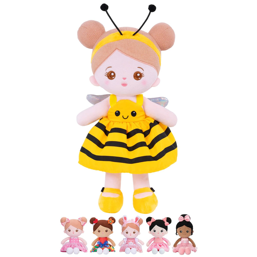 OUOZZZ soft baby doll in yellow bee dress ready for cuddles and imaginative play