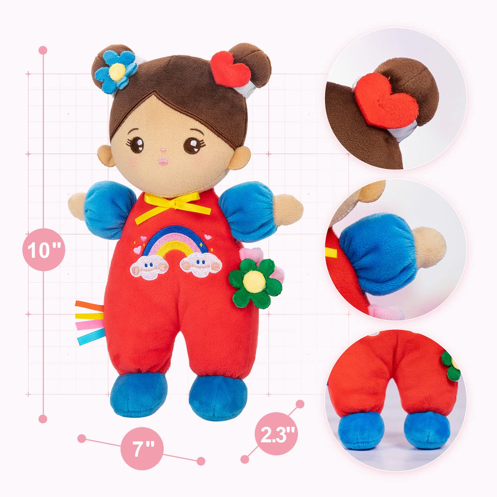 OUOZZZ Hispanic baby doll in playtime scene, encourages imaginative role play.
