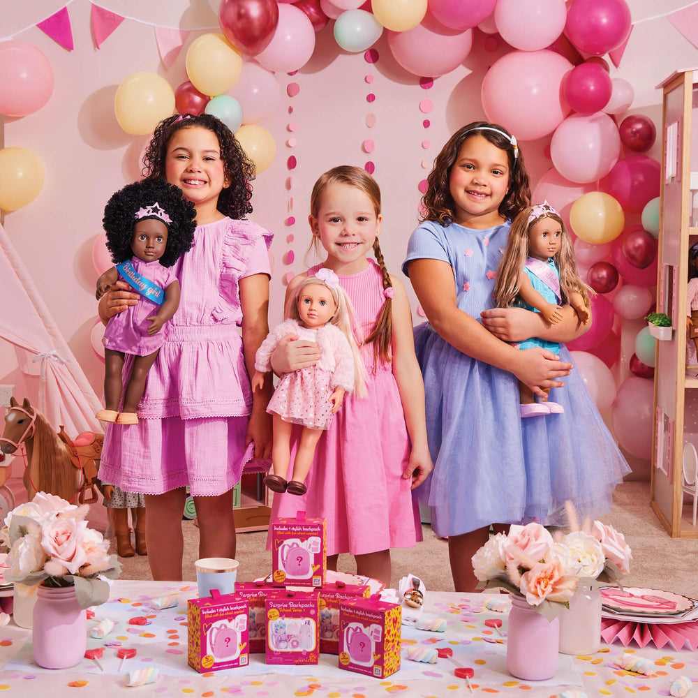 18-inch dolls carrying the puppy securely on adventures