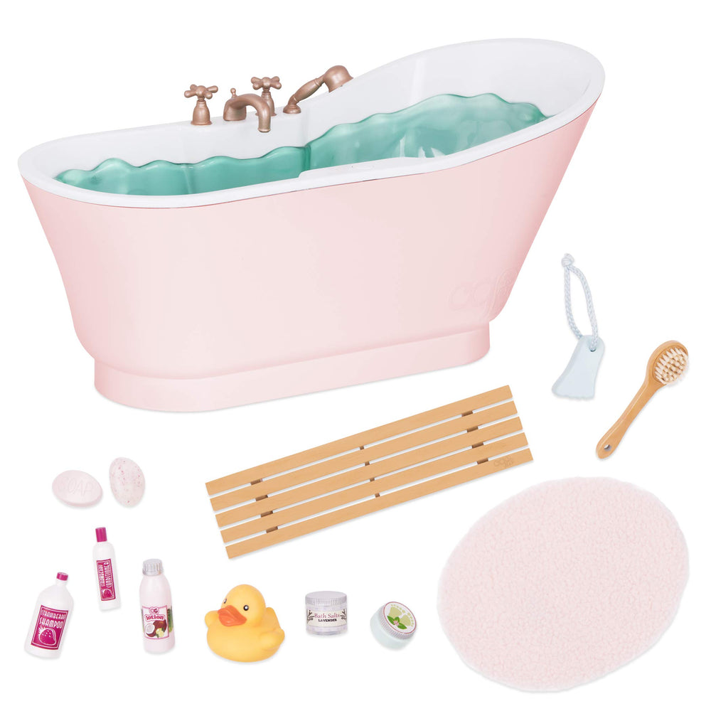 Our Generation bath bubbles deluxe tub for 18-inch dolls, a playful, durable bath scene