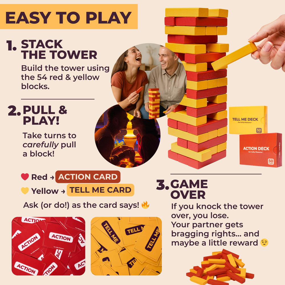 Our Guilty Pleasures Pull Out Game tell-me cards foster intimate conversations.