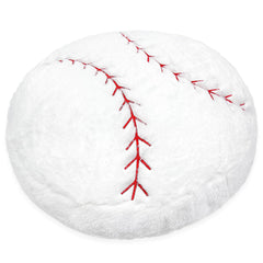 OurHonor baseball plush front view showing fluffy texture ideal for cuddling.