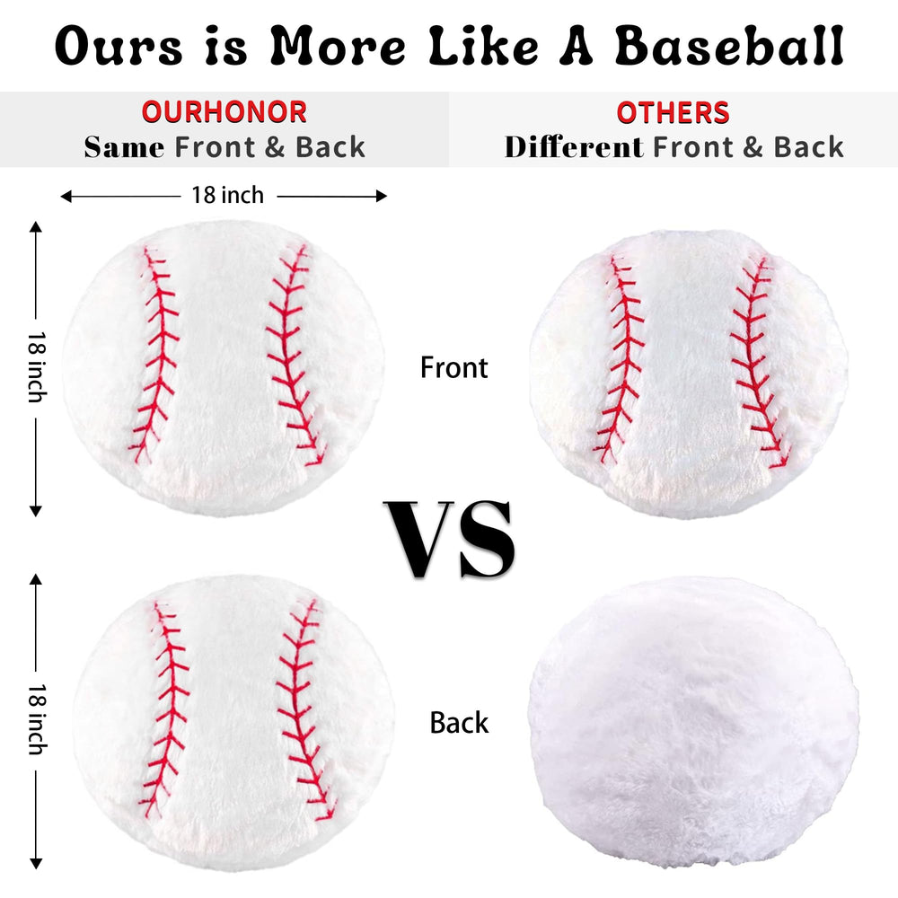 OurHonor baseball plush decor brightens a bedroom or living room.