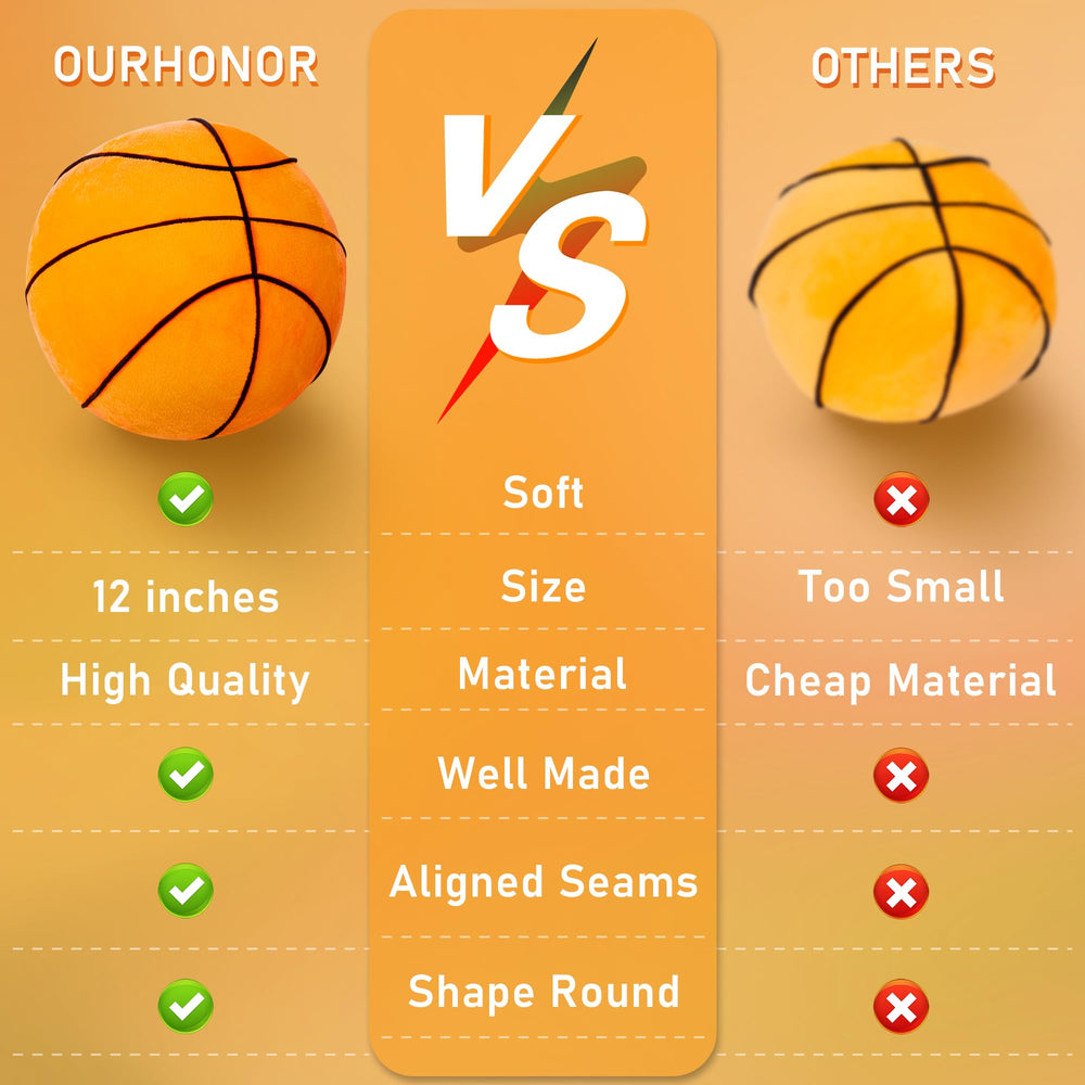 OurHonor basketball pillow side view enhances bedroom comfort with whimsy