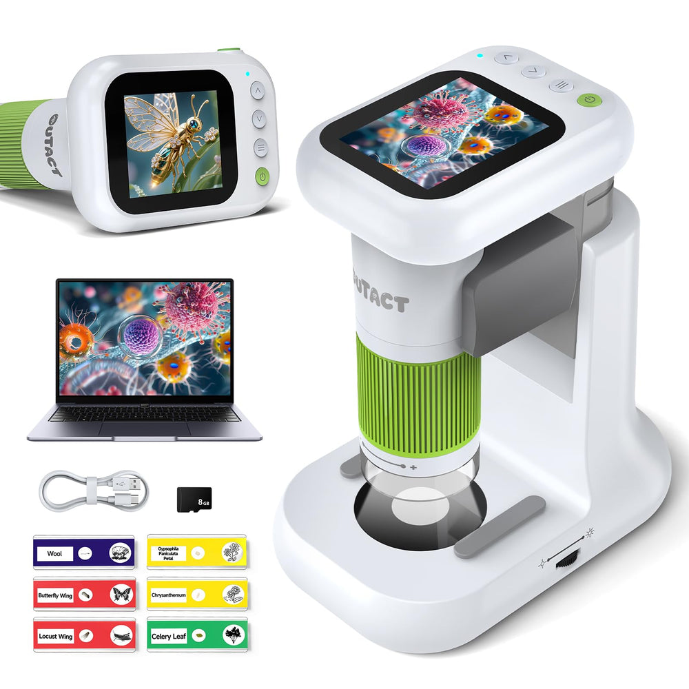 OUTACT Kids Microscope handheld design for easy on-the-go science sessions.