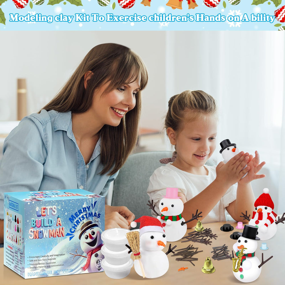 Outivity colorful accessories include hats, scarves, and noses fueling imaginative snowman designs