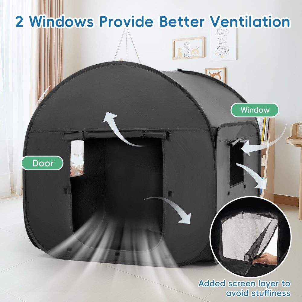 OUTREE sensory tent pop-up setup for quick indoor use.