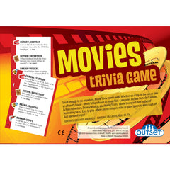 Outset Media Movies Trivia Game components displayed for quick use.