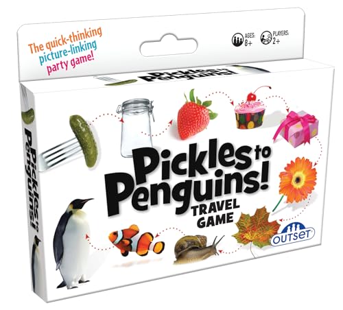 Outset Pickles to Penguins Travel Edition card collection spread for quick engaging rounds.