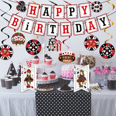 Outus casino decor is quick to assemble for fast party setup.