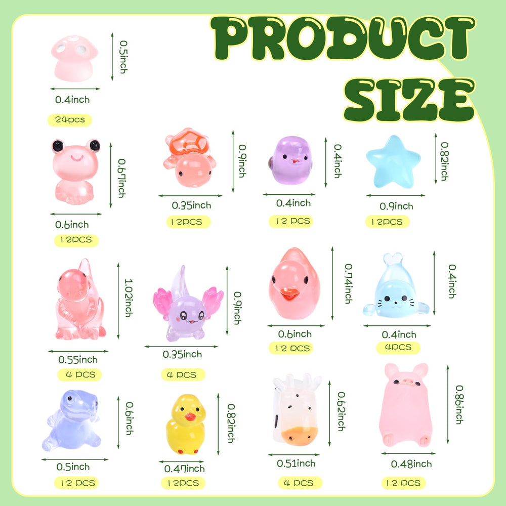 Outus glow-in-the-dark resin animals close-up shows bright details for crafts.