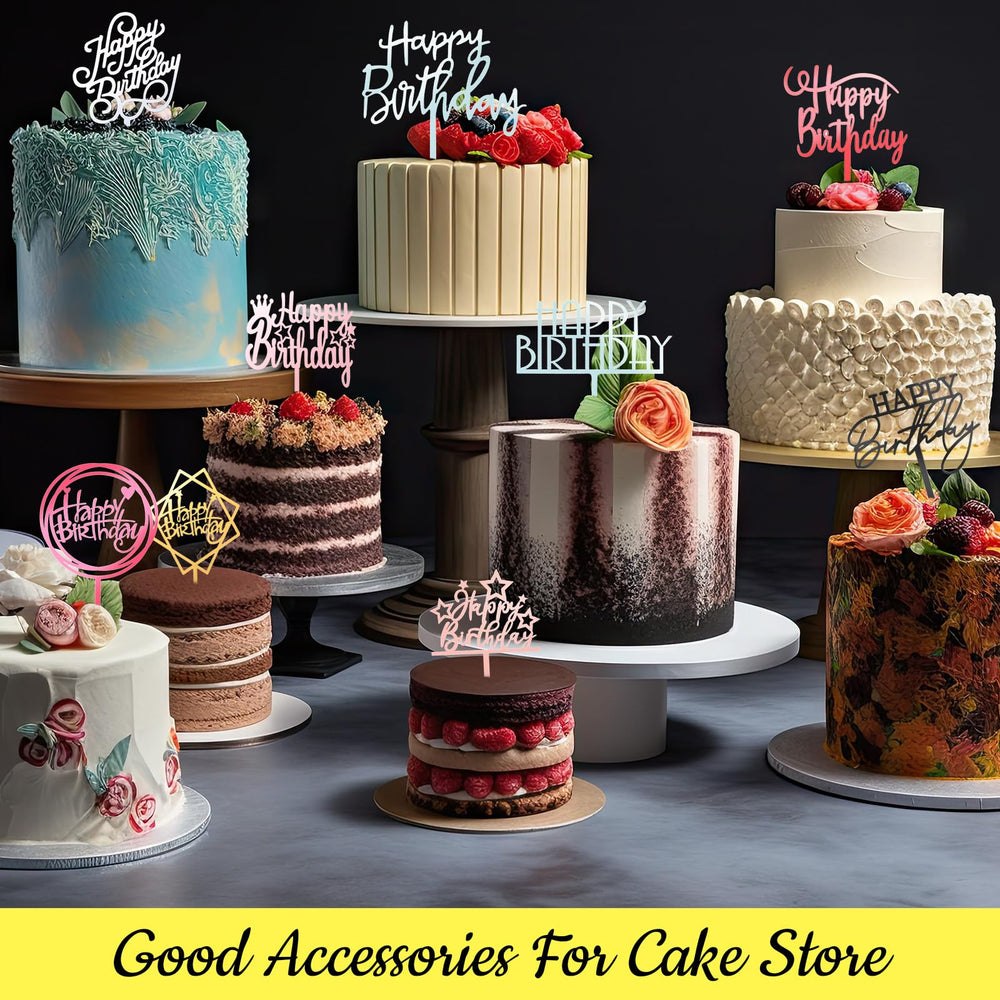 Outus Happy Birthday topper glitter-free design keeps frosting clean.