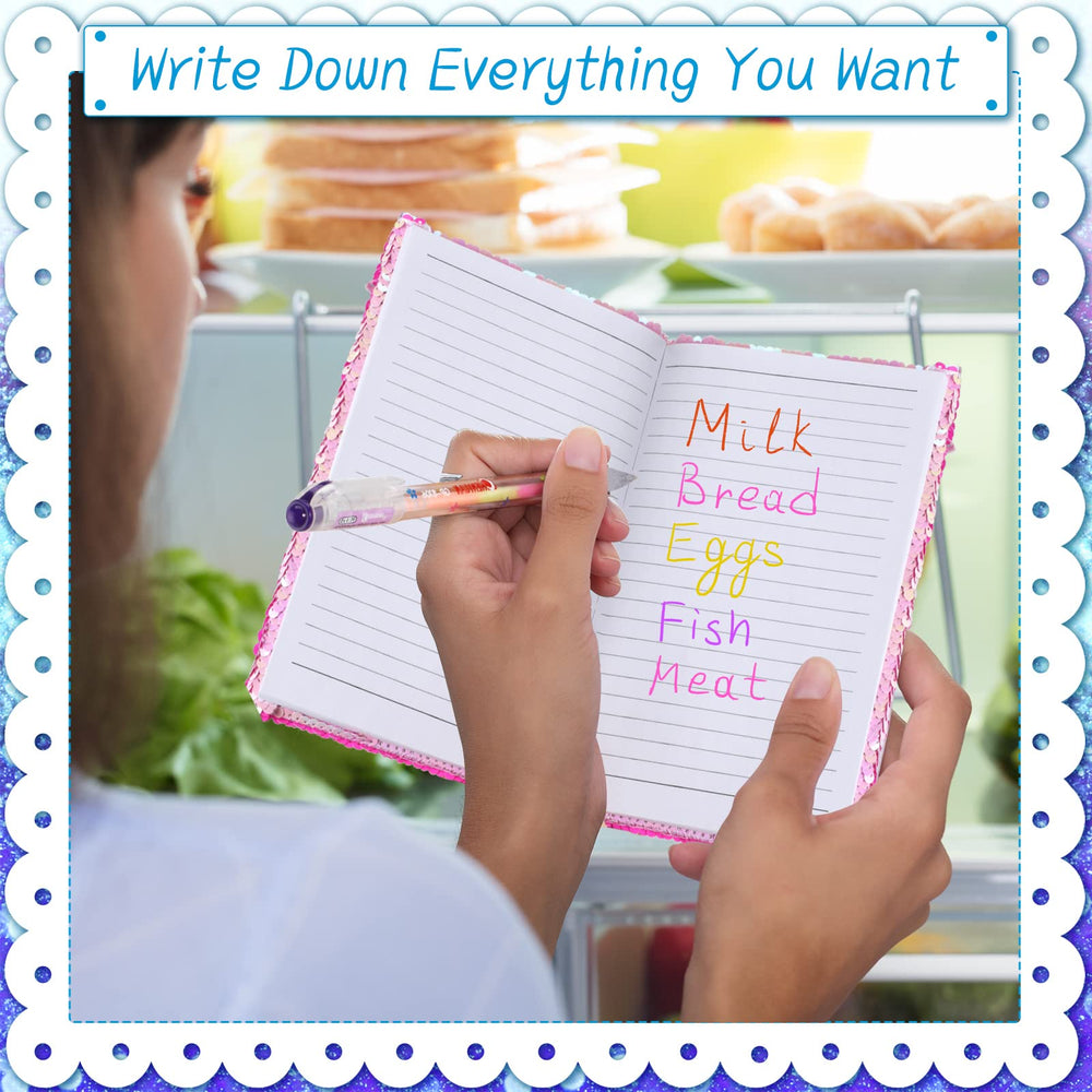 Outus sequin travel journal supports portable creative moments on trips and outings.