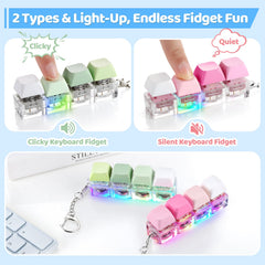OUTXE 2 Pack Keyboard Fidget Light Up in silent mode for discreet use.