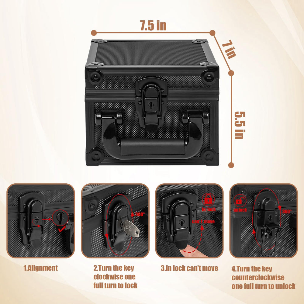 OUUTMEE storage box features magnetic holders for easy access to valued cards.