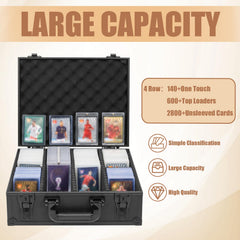 OUUTMEE hard-shell case with soft lining protects 3x4 toploaders