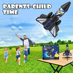 Ovaasy Rocket Launcher blue packaged for outdoor adventures and playdates