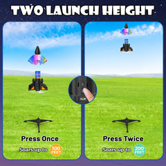 Ovaasy Rocket Launcher LED lights help tracking during flights.