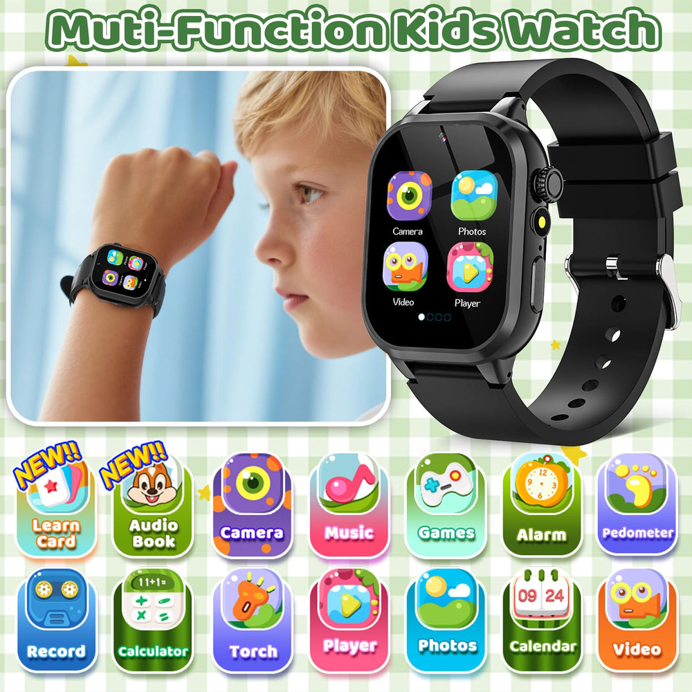 OVV Kids Game Smart Watch games display highlights 30+ educational games for learning fun.