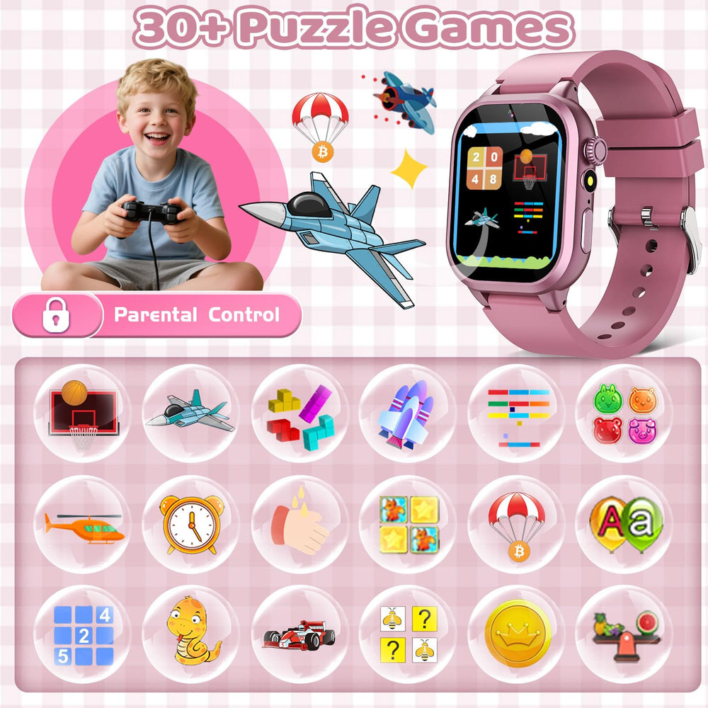 OVV Kids Game Watch camera cutout captures playful moments on the go.