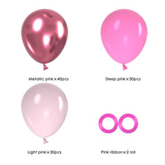OWill deep pink 12-inch balloons for dramatic arches or backdrops