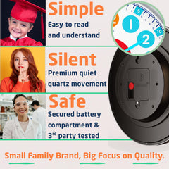 OWLCONIC Kids Clock silent mechanism ensures peaceful study in any room.