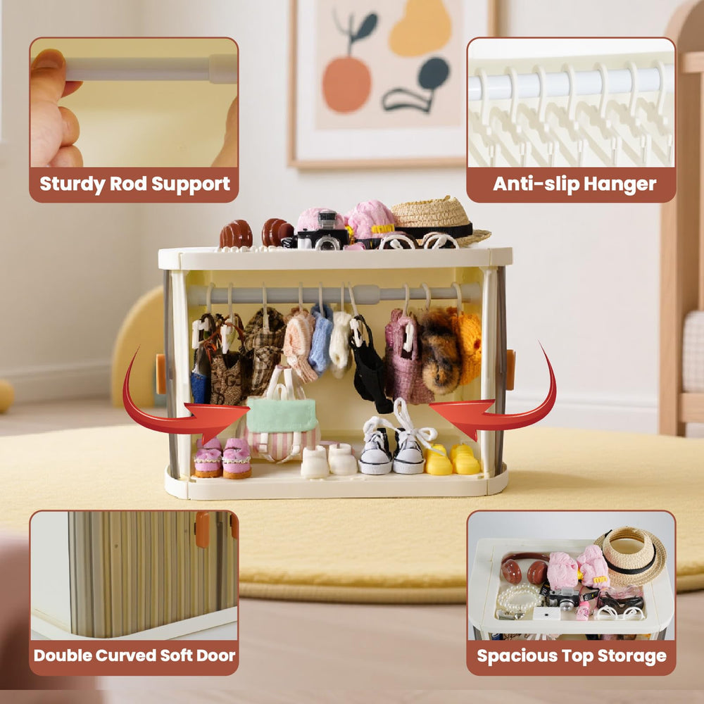 Oythyg removable rod and supports provide secure hanging for outfits.