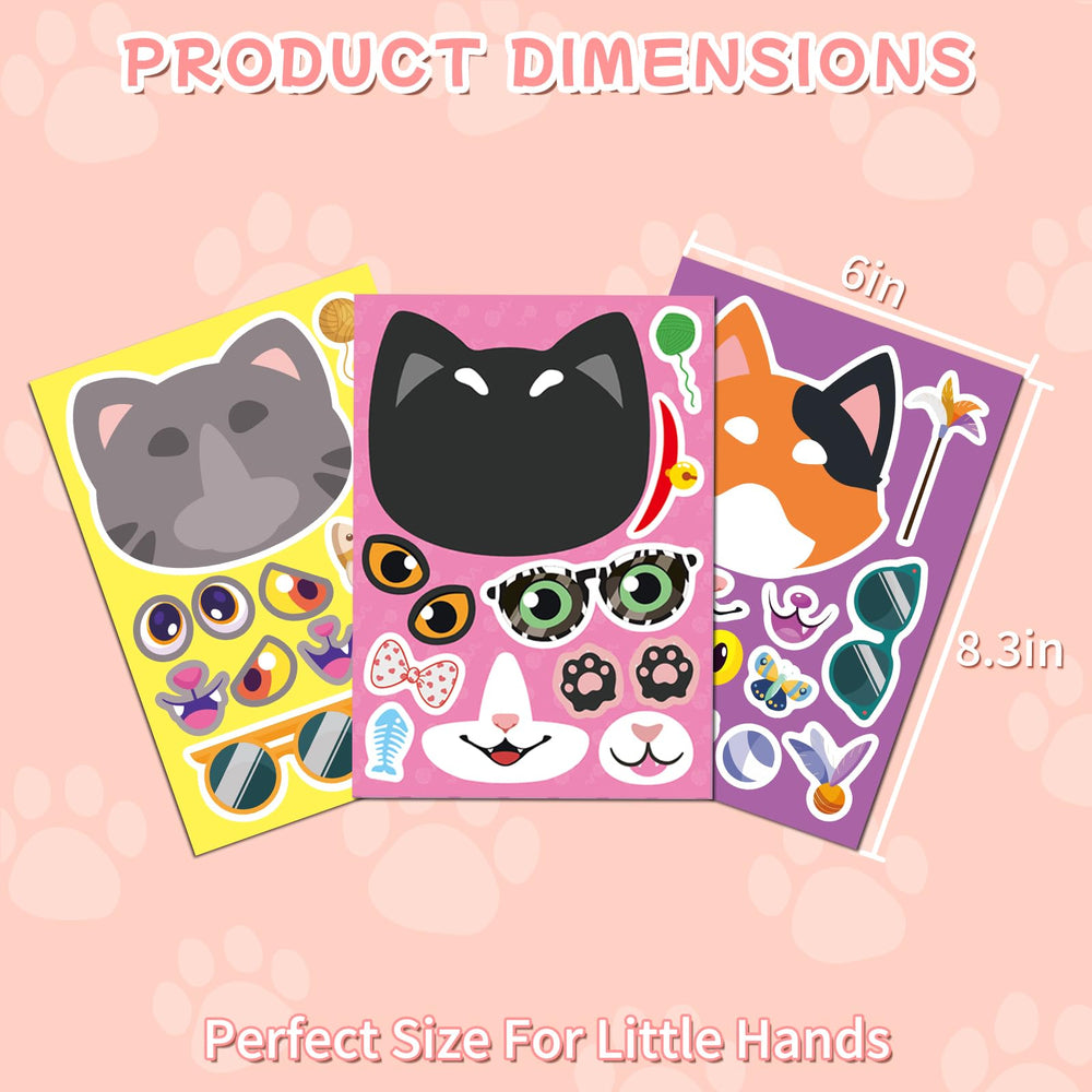 Ozepao cat stickers with varied face designs for creative expression