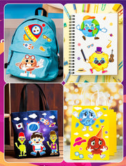 Ozepao outer space sticker featuring spacecrafts for notebooks and walls