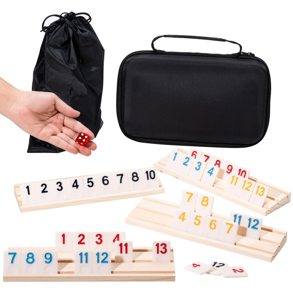 OZFRHO Rummy tiles 106-color set for family play and easy setup.