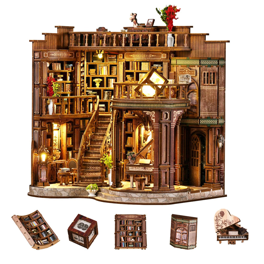 OzJAY Book Nook on a shelf with a dreamy library setup for cozy reading.