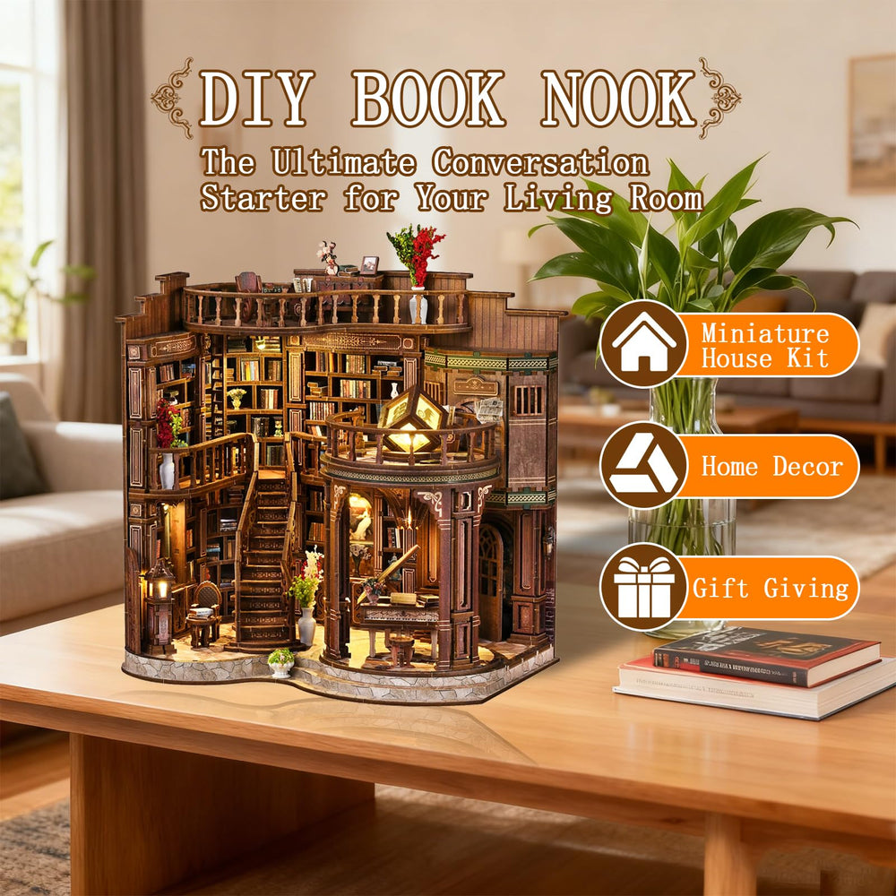 Close-up of OzJAY Book Nook laser-cut pieces showing precision details.