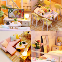 OZJAY DIY miniature house kit assembled dollhouse ready for display