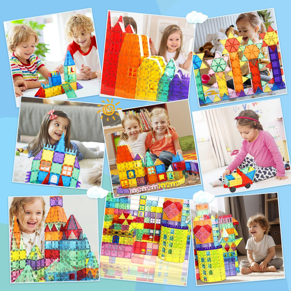 Colorful magnetic tiles invite collaborative play and fine motor practice with Paaxido.