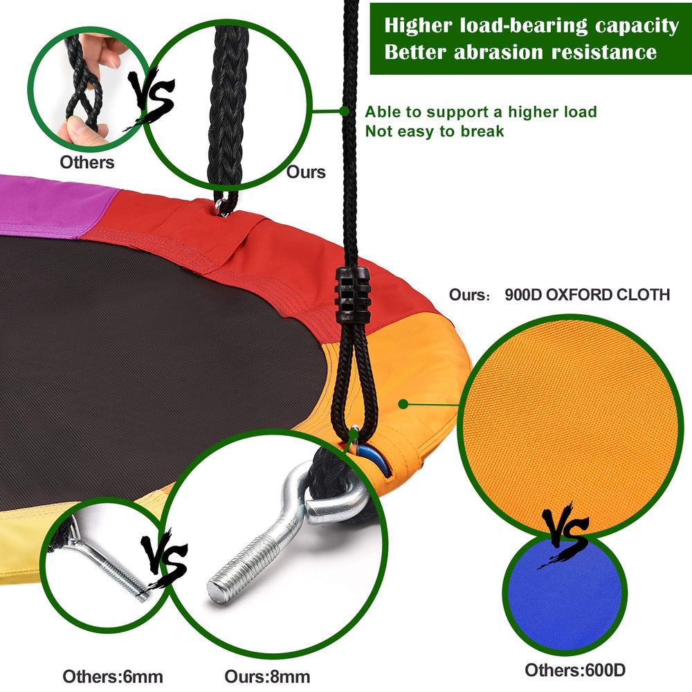 PACEARTH hanging strap set makes secure, easy setup on a sturdy tree limb.