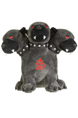 Pacific Giftware Cerberus plush with three heads, ideal for display or cuddling