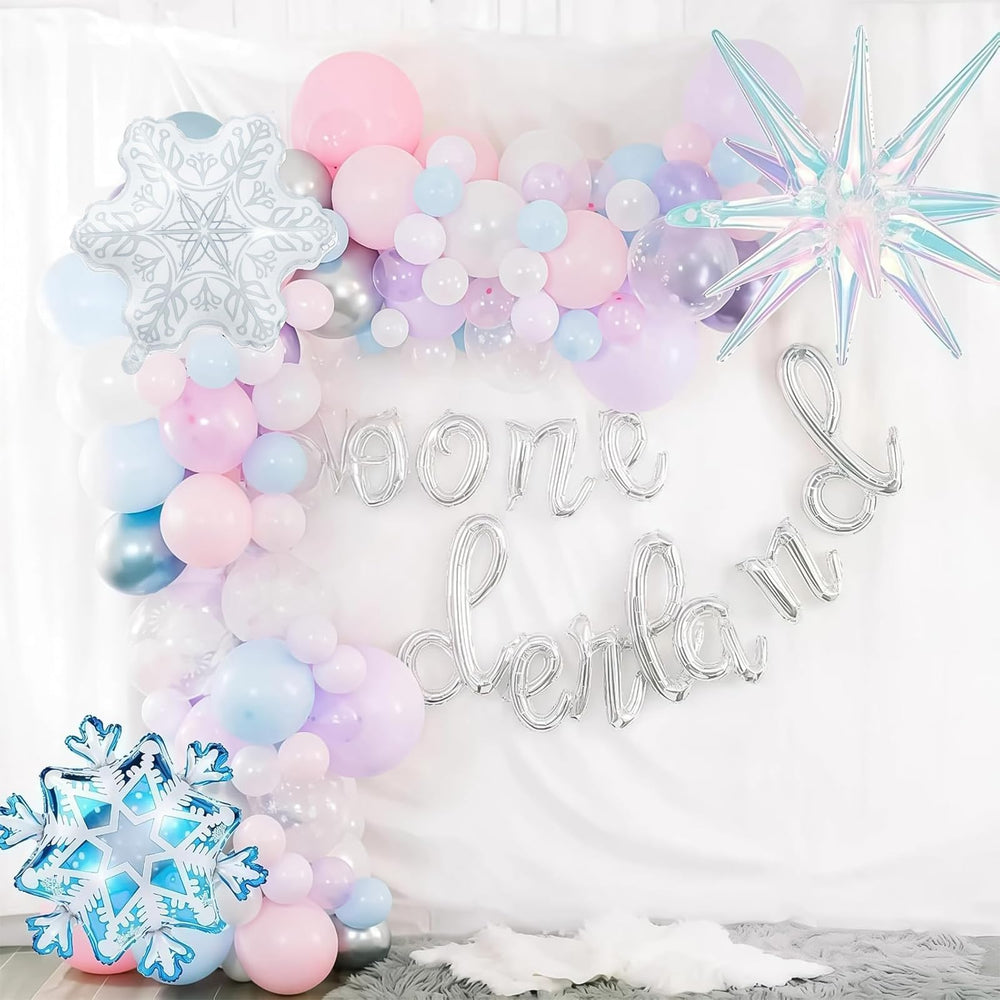 Paeyeq 18-inch pastel blue and purple balloons provide bold focal points