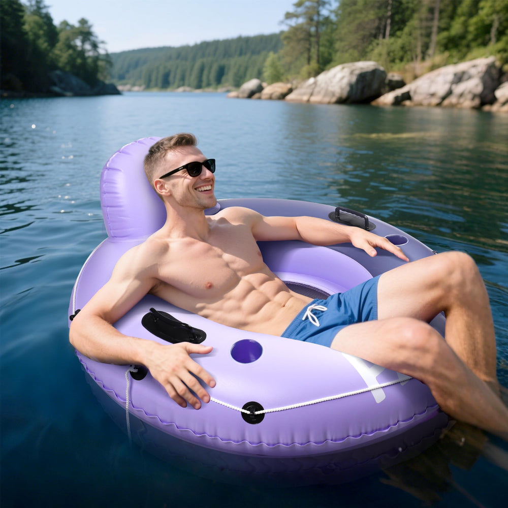 Pafolo inflatable headrest adjusts for comfortable lounging positions.