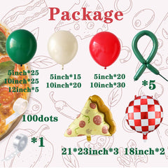 PageebO pizza themed foil balloons add festive pizza vibe