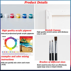 PAILIM 8x10 kit premium stretched canvas ready for color blending and smooth painting
