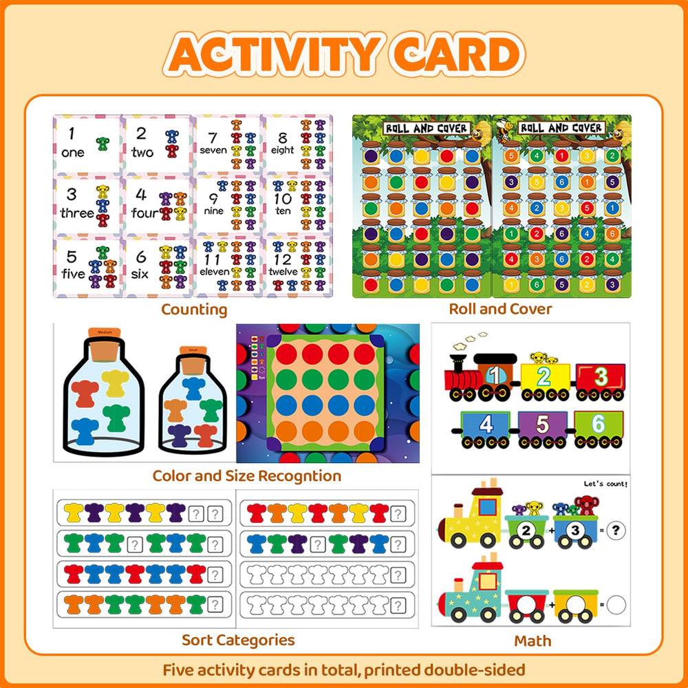 Pairez Toys activity cards provide quick ideas for color sorting challenges.
