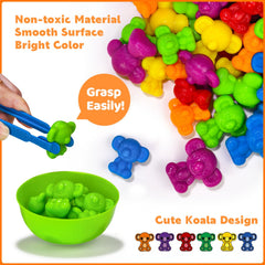 Pairez Toys koala sorting bowls enable color organization and sorting play.