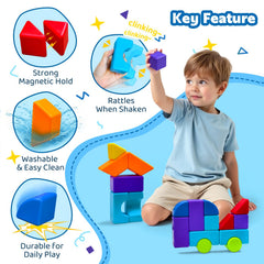 Pairez Toys blocks with sealed magnets ensure sturdy structures during play.
