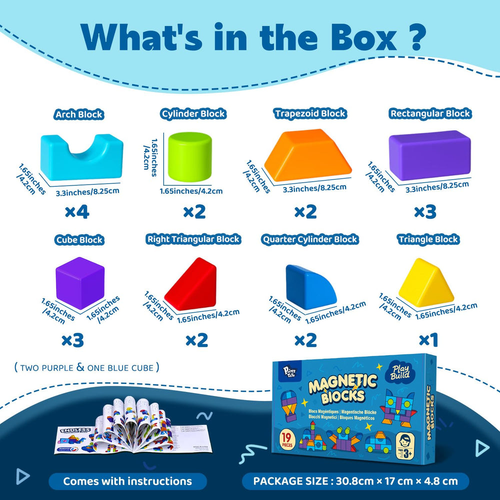 Pairez Toys magnetic blocks designed with large rounded edges for safe exploration.